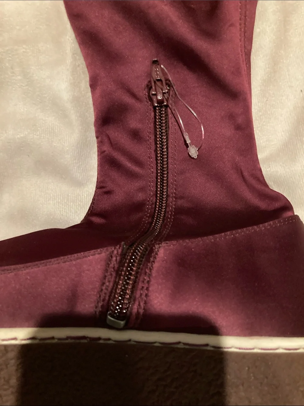 Free People Over-the-Knee Platform Boots in Deep Burgundy
